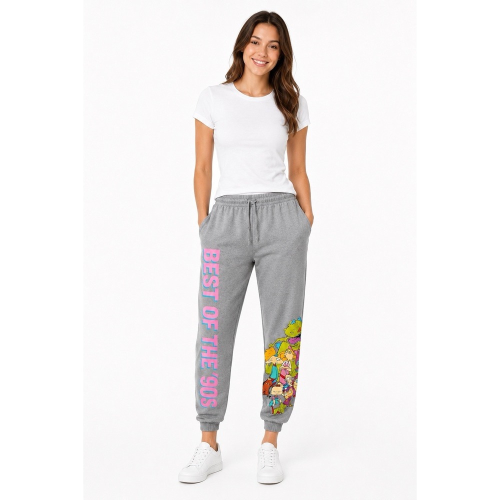 Nickelodeon Womens Large 90s Cartoon Jogger Sweatpants Distressed Graphic